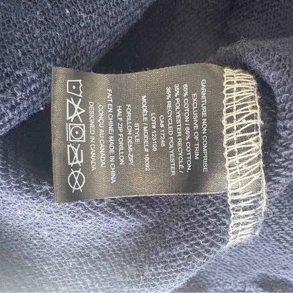 Clorophylle grey blue red unisex 1/4 zip pullover size large sweater - Picture 5 of 8